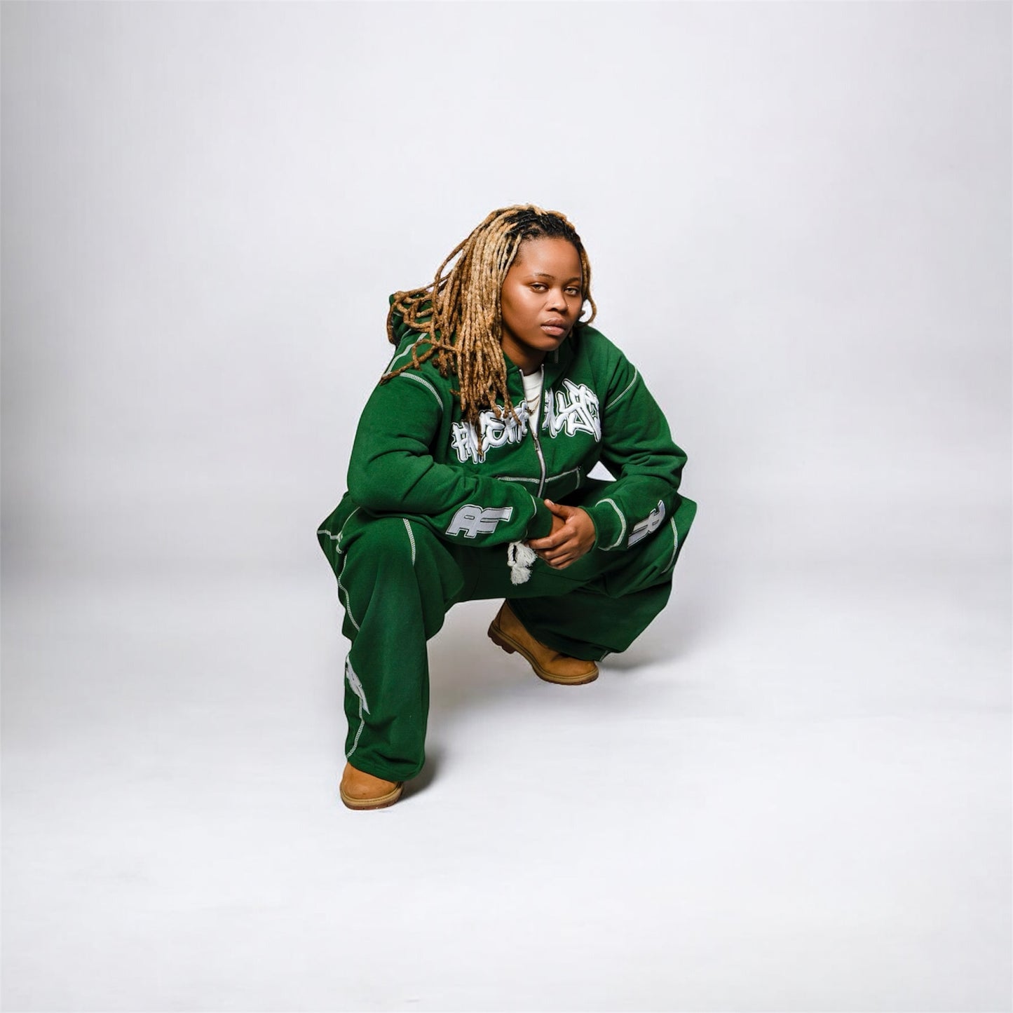 GREEN CONTRAST HOODIE