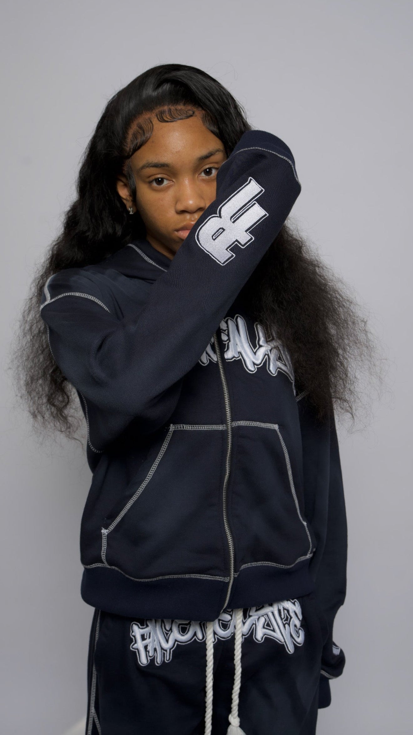 NAVY CONTRAST HOODIE