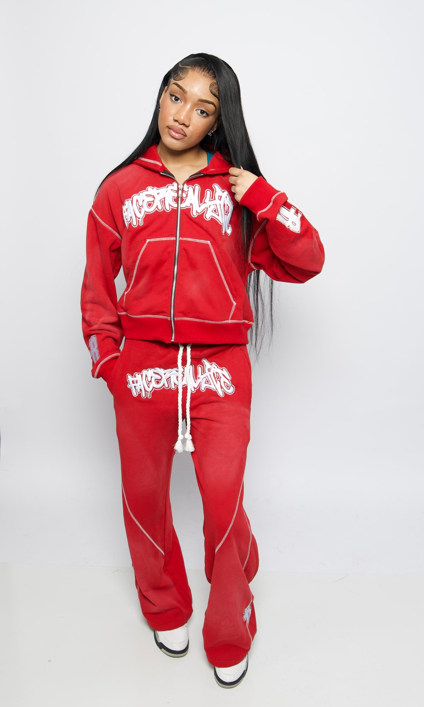 RED CONTRAST HOODIE