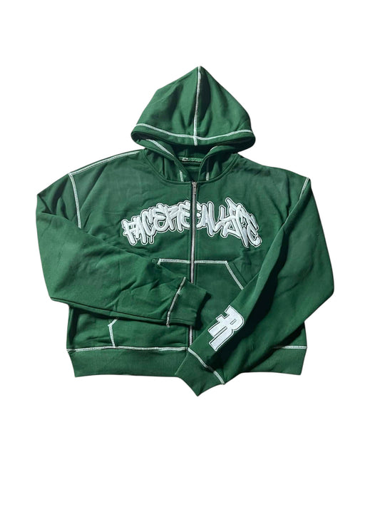 GREEN CONTRAST HOODIE
